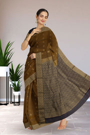 Brown Kanjivaram Pure Silk Saree 10076070