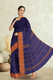 Blue Handloom Chettinad Cotton Saree 10075081