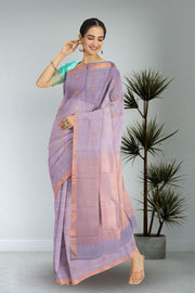 Rose Quartz Monotone Kanjivaram Silk Saree 10075520