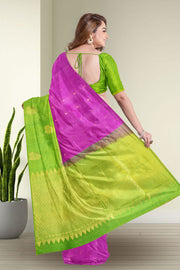 Purple Handloom Kanjivaram Soft Silk Saree 10075676