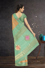 Kanjivaram Vegan Viscose Silk Brown Color Jute Style Finish 10075601