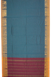 Blue Thousand Buttas Chettinad Cotton Saree 10075971