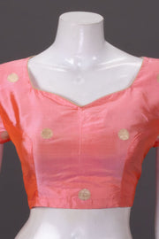 Orange Banarasi Katan Silk Blouse 10064833