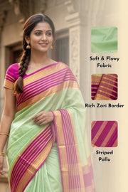 Pista Green Semi Mysore Crepe Silk Saree 10077826 