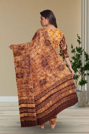 Brown Batik Printed Co-ord Set 10066217
