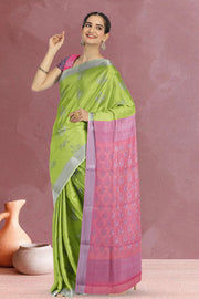 Green South Silk Cotton Saree 10073588