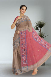 Brown Bengal Handwoven Cotton Saree 10075317