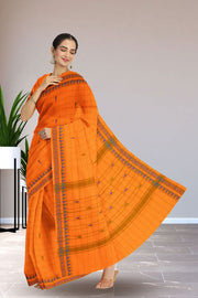 Orange Handloom Chettinad Cotton Saree Without Blouse 10075144