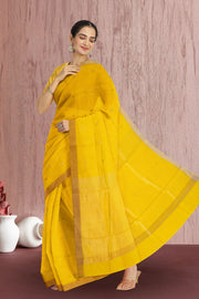 Yellow Chanderi Silk Cotton Saree 10075375