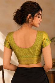 Olive Green Kanjivaram Soft Silk Blouse 10076987