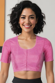 Pink Maheshwari Silk Cotton Blouse 10075044