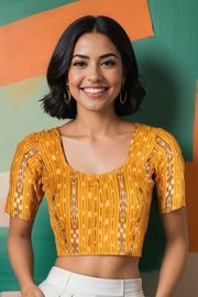 Yellow Odisha Ikat Cotton Blouse 10075029