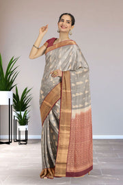 Grey Pure Silk Kanjivaram Saree 10071870