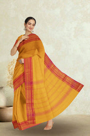 Yellow Handloom Chettinad Cotton Saree Without Blouse 10075101