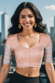 Beige Andhra Cotton Blouse 10074422