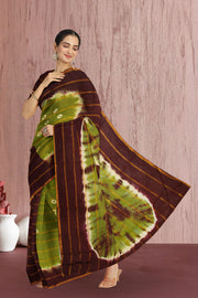 Green Handcrafted Sungudi Cotton Saree 10074935