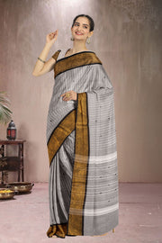 Grey Handloom Chettinad Cotton Saree 10075910