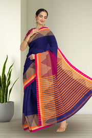 Blue Bengal Handwoven Cotton Saree 10075323