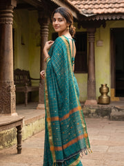 Green Handloom Chettinad Cotton Saree 10077322