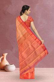 Salmon Pink Korvai Kanjivaram Silk Saree 10064991