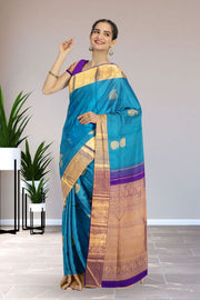 Blue Kanjivaram Pure Silk Saree 10076118