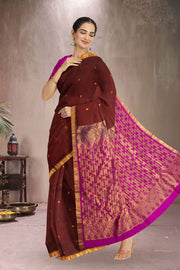 Brown Kanjivaram Pure Silk Saree 10076074