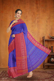 Purple Handloom Chettinad Cotton Saree 10075073