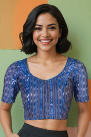Blue Odisha Ikat Cotton Blouse 10075027