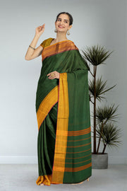 Green Handloom Chettinad Cotton Saree 10075814