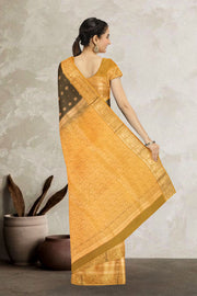 Brown Pure Silk Kanjivaram Saree 10071863