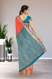 Orange Pure Silk Kanjivaram Saree 10071869