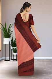 Pink Art Silk Kanjivaram Saree With Stripes Design 10076346