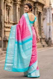 Pink Korvai Kanjivaram Silk Saree 10077922