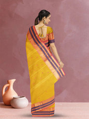 Yellow Handloom Kanchi Cotton Saree 10071795