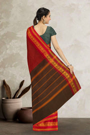 Maroon Handloom Chettinad Cotton Saree 10075916