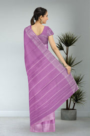 Kanjivaram Vegan Viscose Silk Saree Passion Pink Color Block Design 10075563