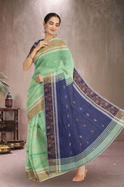 Green Bengal Handwoven Cotton Saree 10075313