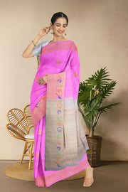 Pink Bridal Fancy Kanjivaram Silk saree with Paithani Pallu 10075517