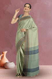 Green Art Silk Kanjivaram Saree With Checks Design 10076305