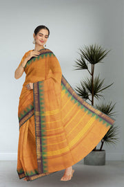 Orange Handloom Chettinad Cotton Saree 10075103