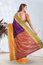 Deep Purple Kanjivaram Silk Saree 10075606