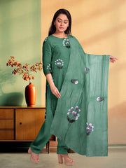 Green Hand Painted Co-ord Set 10073740