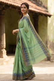 Green Handloom Chettinad Cotton Saree 10077355