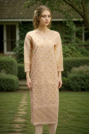 Cream Chikankari Embroidery Cotton Kurta 10071472