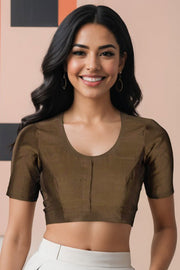 Brown Maheshwari Silk Cotton Blouse 10075048