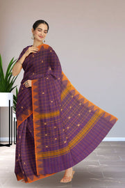 Purple Handloom Chettinad Cotton Saree Without Blouse 10075123