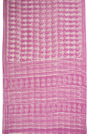 Hot Pink Dabu Print Kota Cotton Saree 10074178