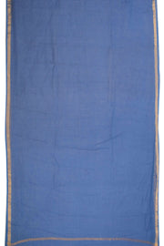 Steel Blue Solid Style Kota Cotton Saree with Contrast Blouse 10074185