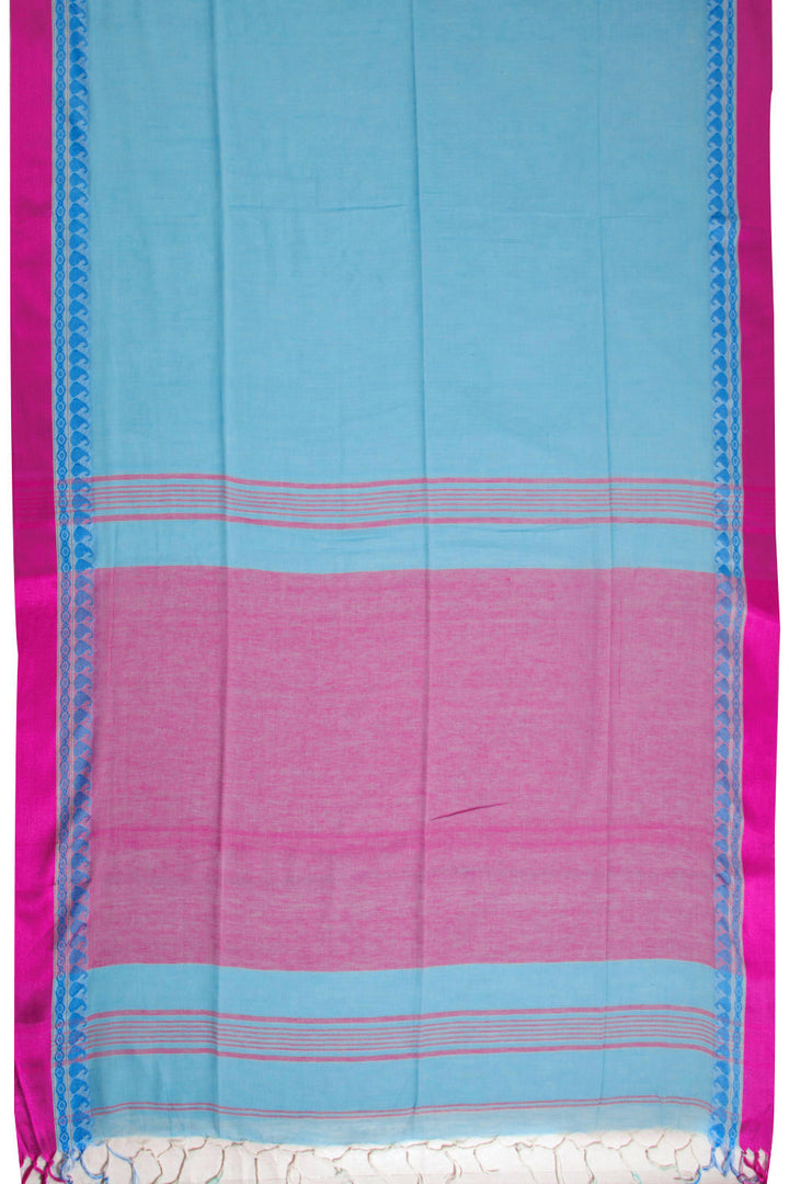 Blue Shantipur Tant Bengal Cotton Saree 10069059 - Avishya