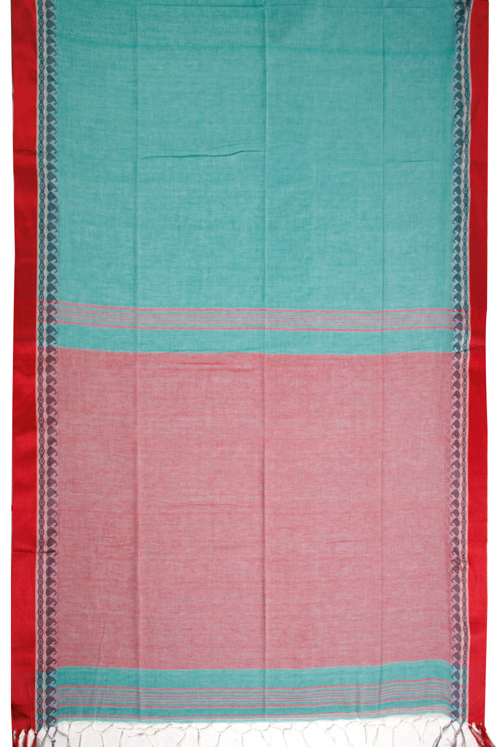 Green Shantipur Tant Bengal Cotton Saree 10069061 - Avishya